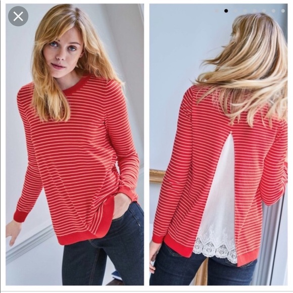 Boden Sweaters - Boden striped split back sweater Sz L